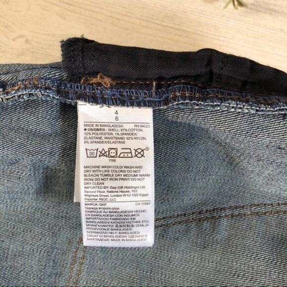 Gap Maternity Jeans Women Size 4 Dark Indigo Bootcut Full Panel Stretch New - Picture 10 of 11